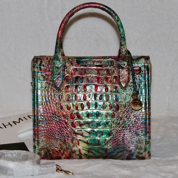 NWT Brahmin Designer Bag Small Caroline Satchel Tote Leather Purse - Picture 2 of 9